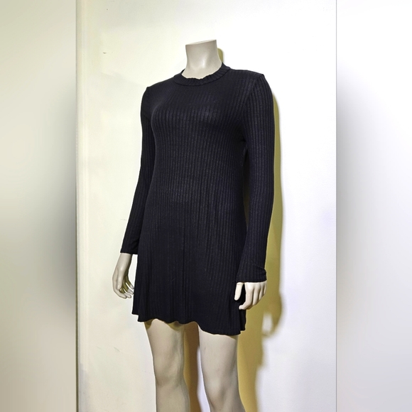 Pink Rose Black Sweater Dress, M - Picture 1 of 5